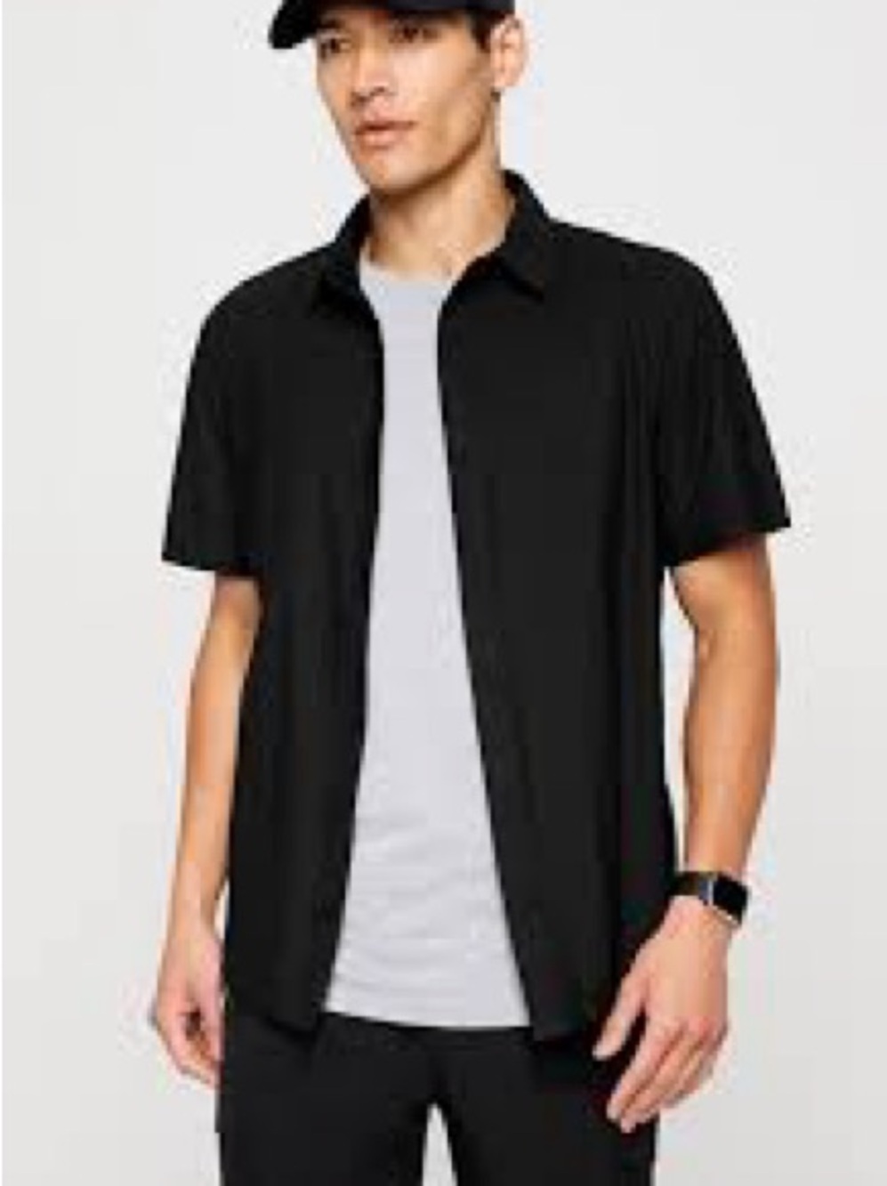Fabletics Men's Classic Short-Sleeve Button-Up Shirt - Large